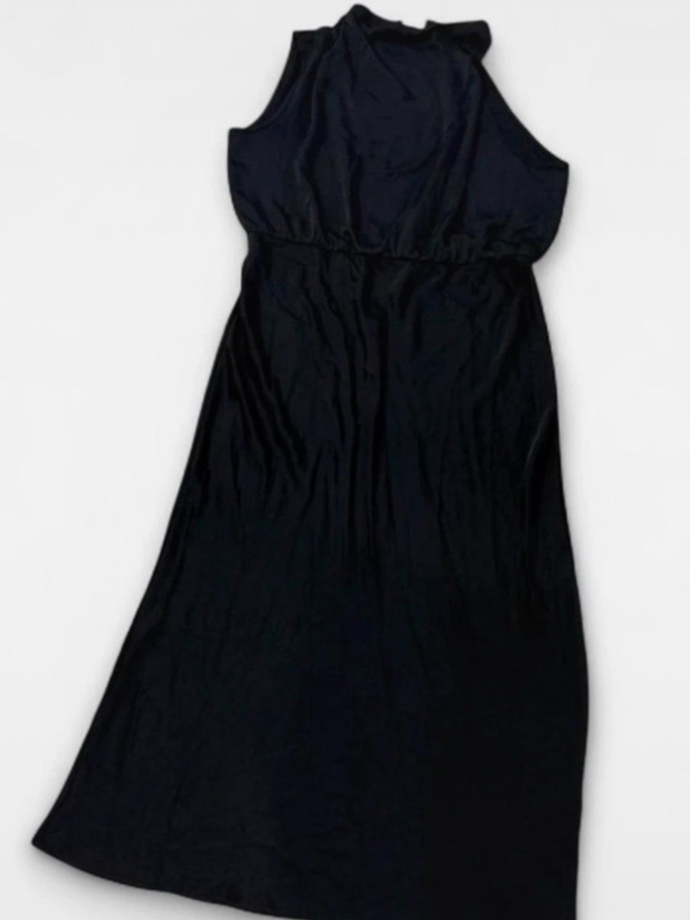 Sleeveless Black Midi Dress - Classic A-Line